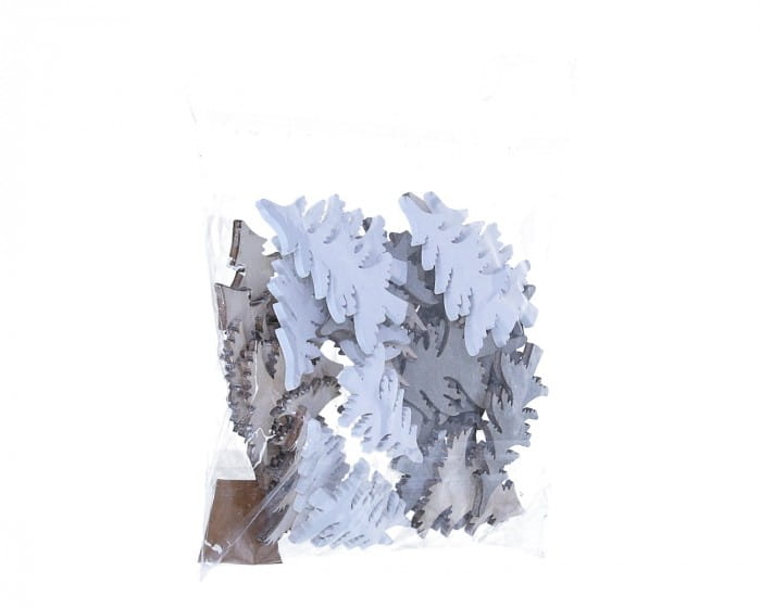 [050230] Scrapki drewniane choinki mix 3x4cm 30szt