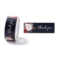 [72189] Naklejka z napisem "THANK YOU" czarna w róże 120szt