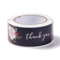 [72189] Naklejka z napisem "THANK YOU" czarna w róże 120szt