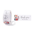 [72191] Naklejka z napisem "THANK YOU" biała w róże 120szt