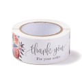 [72191] Naklejka z napisem "THANK YOU" biała w róże 120szt