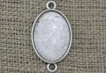  30130 Klasyczna baza medalionu łącznik w kolorze srebrnym na kaboszon 25*18mm