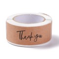 [721103] Naklejka z napisem "THANK YOU" brązowe prostokątne 120szt