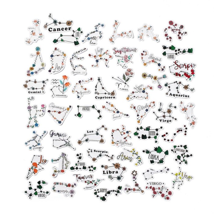 [721110] Zestaw naklejek z gwiazdozbiorami 52szt