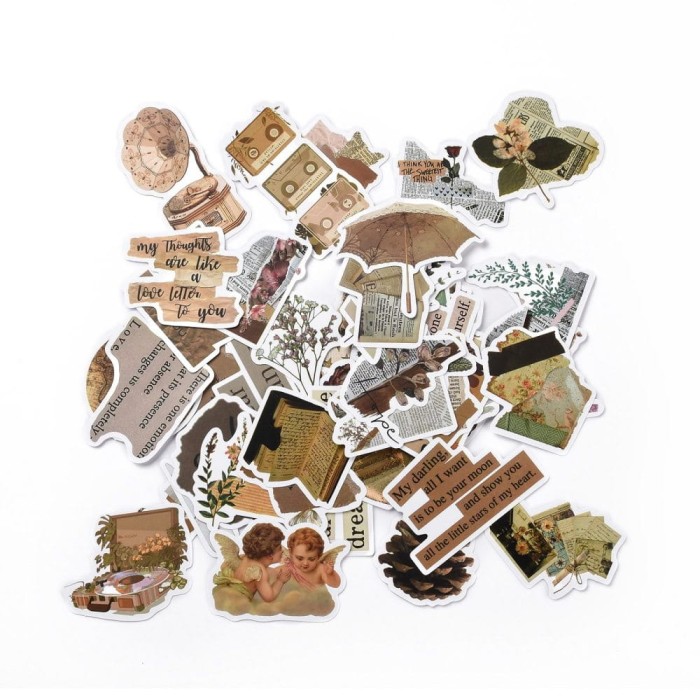 [721121] Zestaw naklejek z stylu retro 52szt