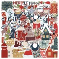 [ś07503] Zestaw naklejek świątecznych "BE MERRY" 50szt