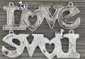 30845 Zawieszka duża love w kolorze starego srebra
