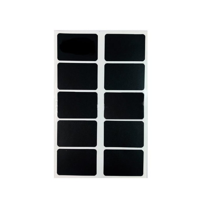 [721139] Naklejki prostokątne etykiety czarne 4x6cm 10szt
