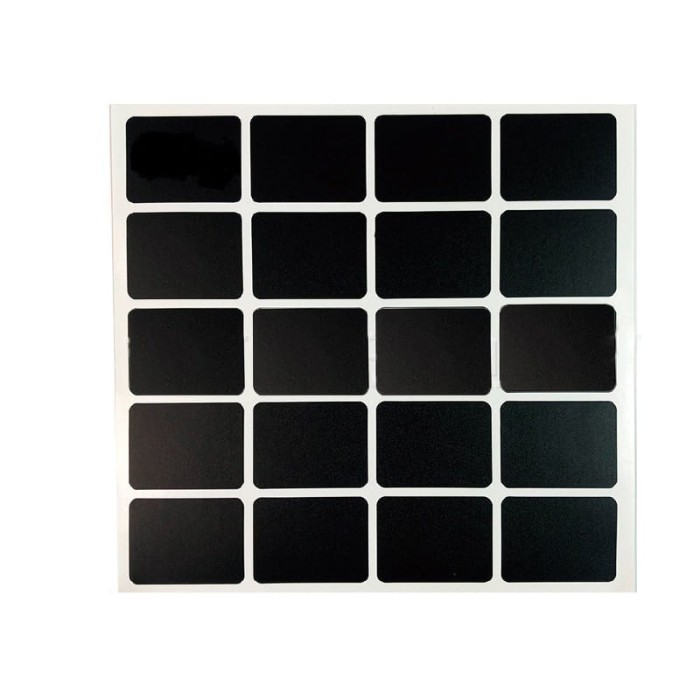 [721140] Naklejki prostokątne etykiety czarne 3x4cm 20szt