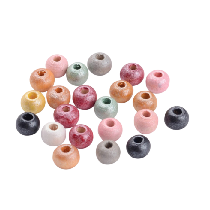 [87348] Koraliki drewniane kolorowe 6mm 100szt