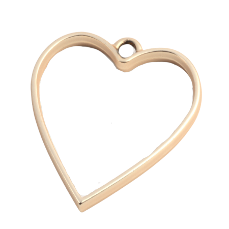 [20105] Baza medalionu ramka do żywicy serce złota