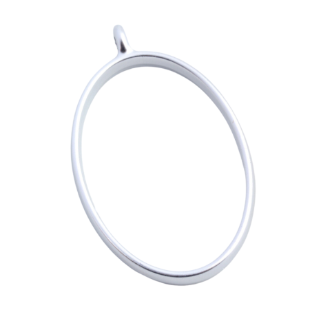 [30134] Baza medalionu ramka do żywicy owalna 30x20mm srebrna