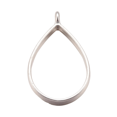 [30147] Baza medalionu ramka do żywicy łezka srebrna