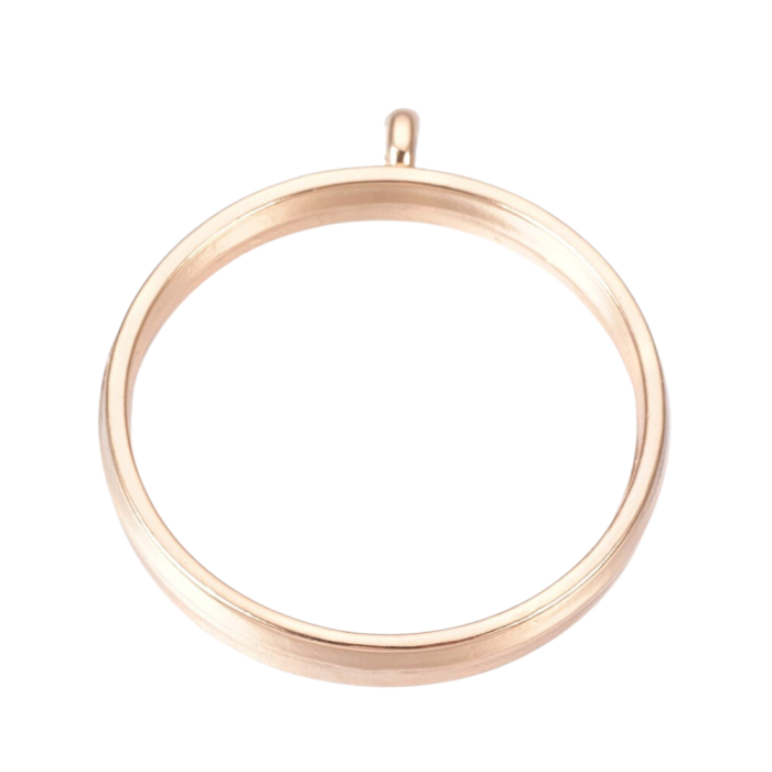 [20120] Baza medalionu ramka do żywicy okrągła 25mm złota