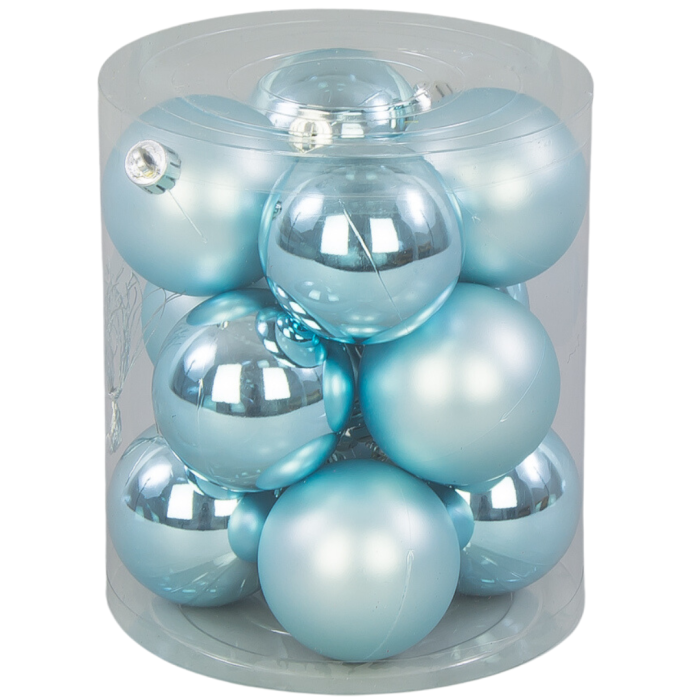 [680960] Bombki nietłukące 6cm 12 sztuk błękitne mix