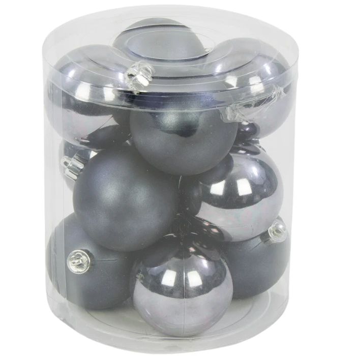 [680962] Bombki nietłukące 6cm 12 sztuk stalowe mix