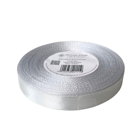 [812221] Wstążka satynowa 12mm 32mb popielata