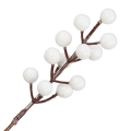 [680672] Gałązka z kuleczkami biała 23cm