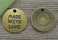 107232 Zawieszka mała moneta Made with love w kolorze brązu