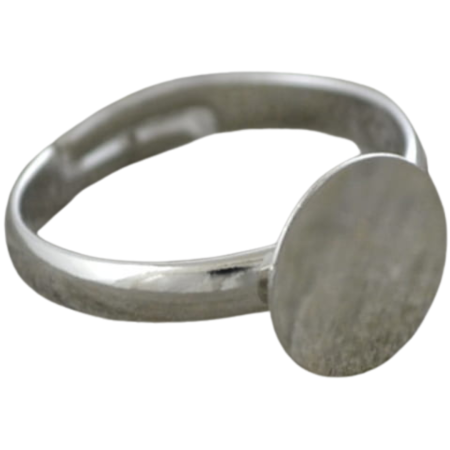 [50359] Baza pierścionka kolor jasnego srebra tarcza 10mm