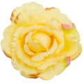 [w0572] Główka kwiatowa róża duża 20cm pastelowo-żółta cieniowana