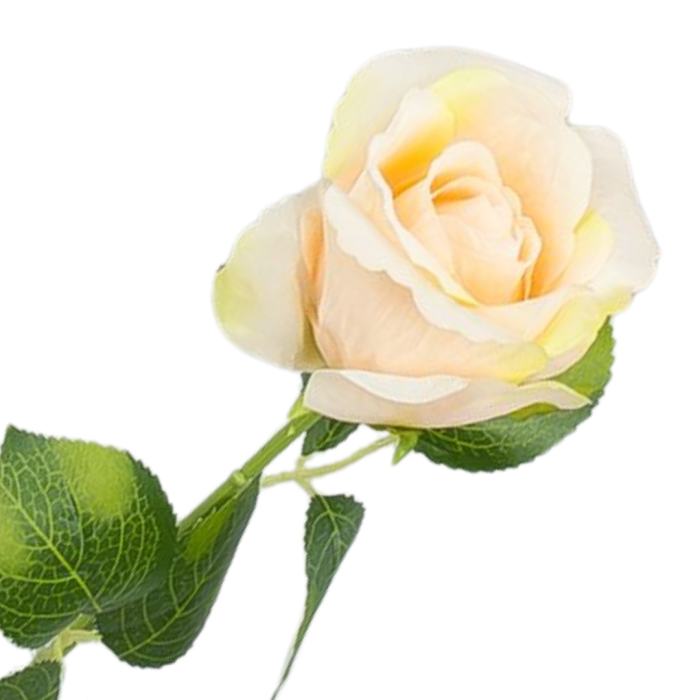 [w0583] Róża na gałązce 47cm pudrowo-różowa cieniowana