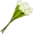 [w04318] Bukiet tulipanów pełnych 7 kwiatów kremowy 39cm