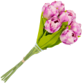 [w04322] Bukiet tulipanów pełnych 7 kwiatów lawendowy cieniowany 39cm