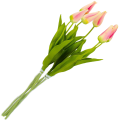[w04338] Tulipan na gałązce drobny 49cm kremowo-różowy