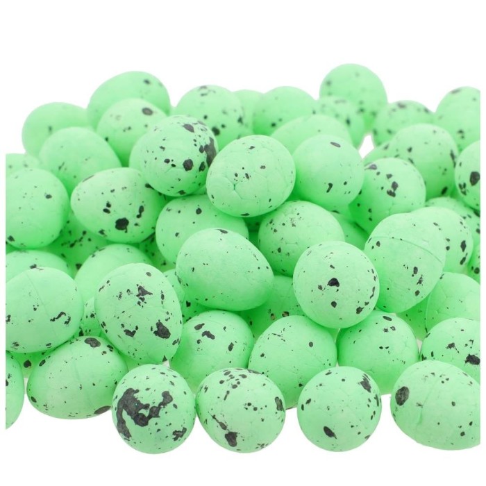 [w11513] Jajka styropianowe nakrapiane 1,5x1,9cm zielone 100sztt