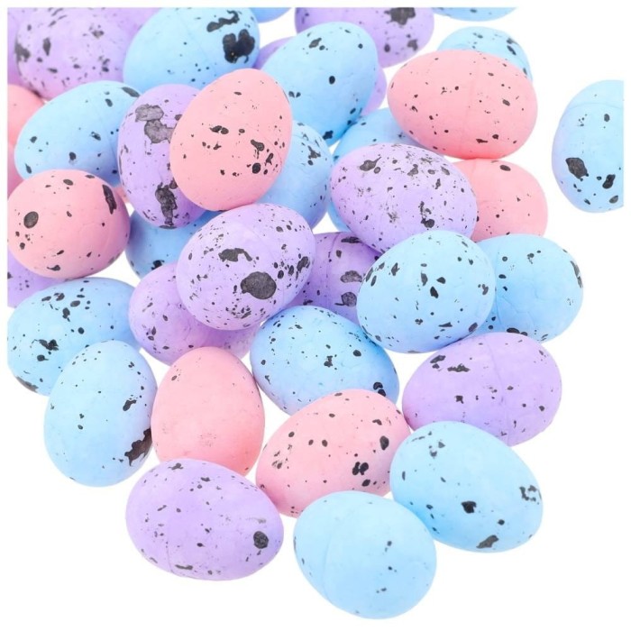 [w11822] Jajka nakrapiane 18x25mm różowe, niebieskie i fioletowe 50szt