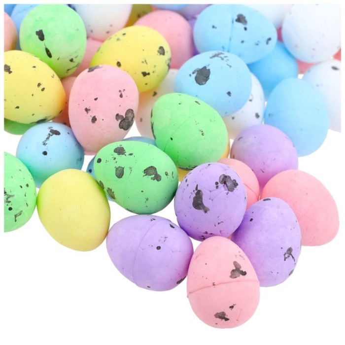 [w11517] Jajka styropianowe nakrapiane 1,5x1,9cm kolorowe 100szt
