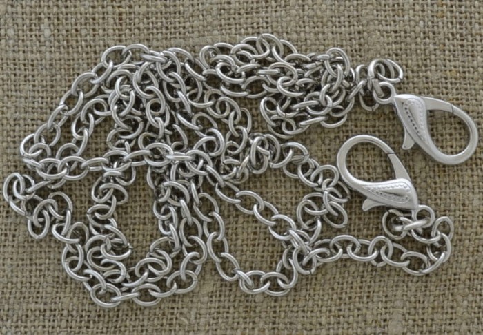 [31105] Łańcuszek do torebki 8,2*6,3mm w kolorze srebrnym 1,22m