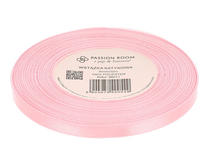 [86211] Wstążka satynowa 6mm 32mb cukierkowy róż