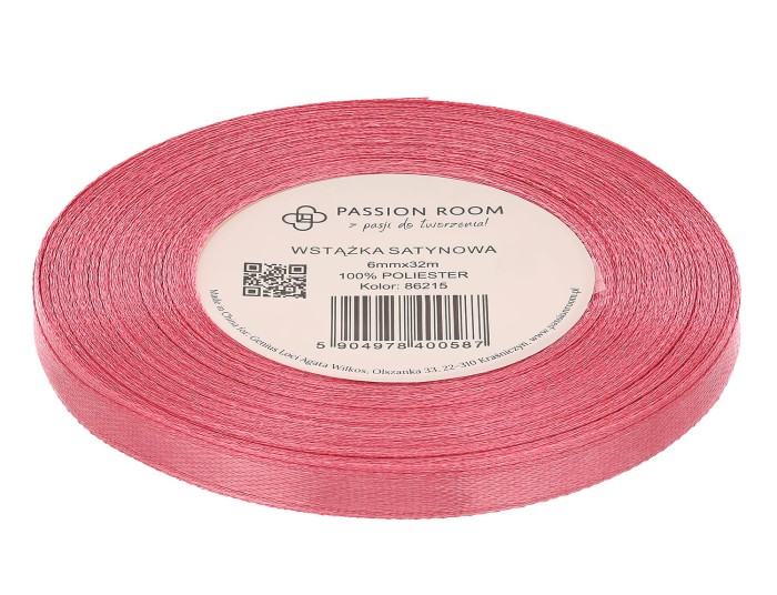 [86215] Wstążka satynowa 6mm 32mb róż indyjski