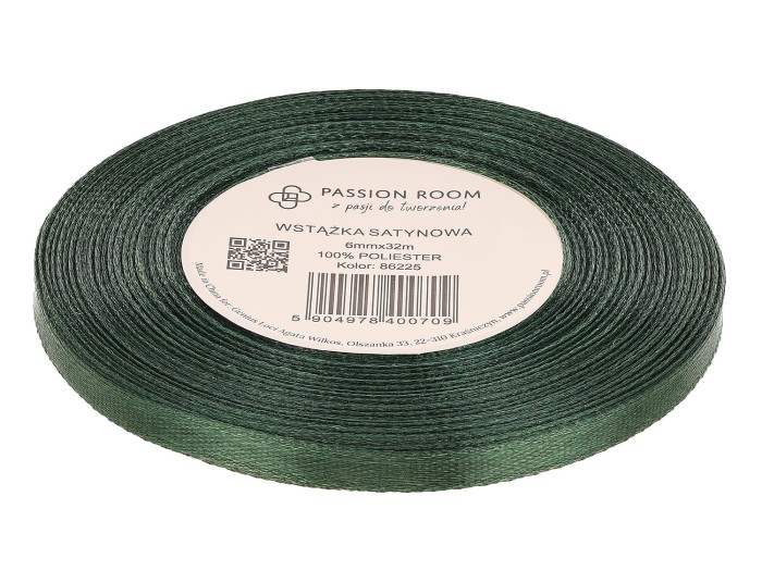 [86225] Wstążka satynowa 6mm 32mb leśna