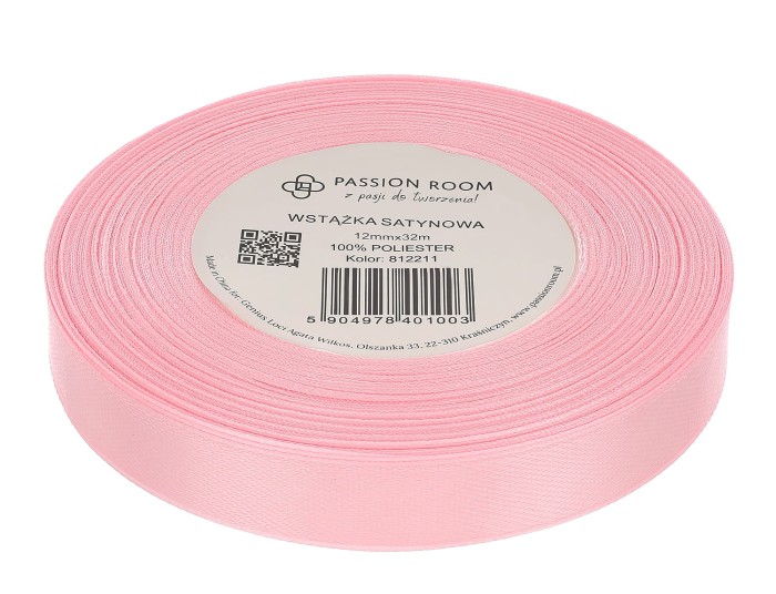 [812211] Wstążka satynowa 12mm 32mb cukierkowy róż