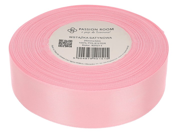 [825211] Wstążka satynowa 25mm 32mb cukierkowy róż