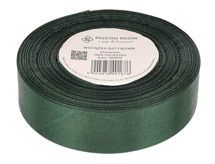[825225] Wstążka satynowa 25mm 32mb leśna