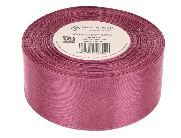 [838214] Wstążka satynowa 38mm 32mb jagodowa