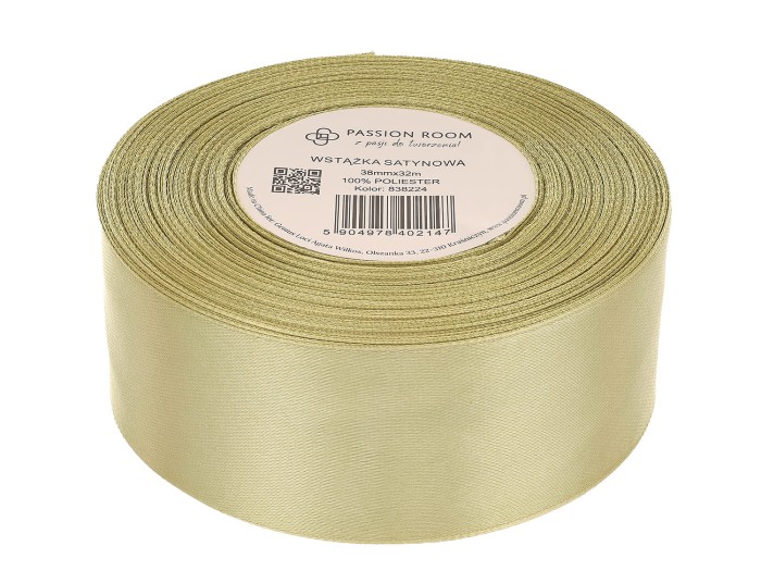 [838224] Wstążka satynowa 38mm 32mb szałwiowa