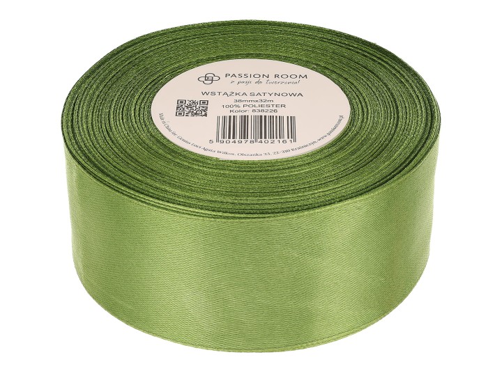 [838226] Wstążka satynowa 38mm 32mb liściasta