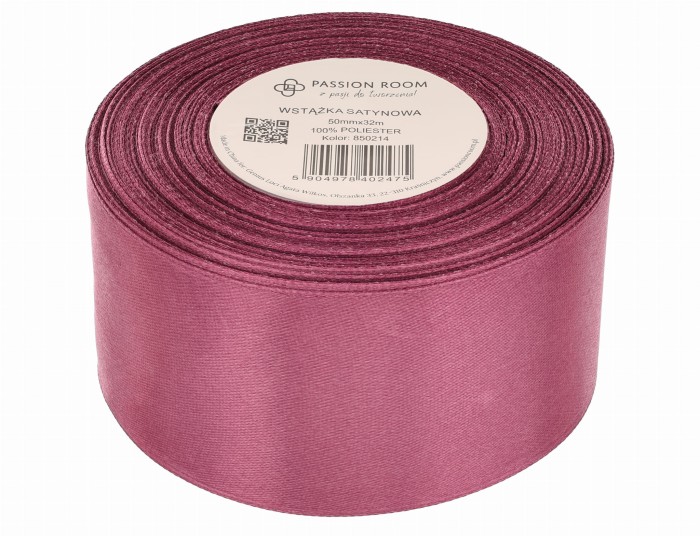[850214] Wstążka satynowa 50mm 32mb jagodowa