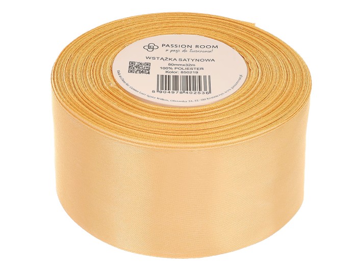 [850219] Wstążka satynowa 50mm 32mb miodowa