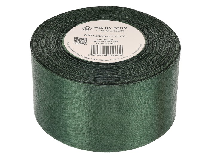 [850225] Wstążka satynowa 50mm 32mb leśna