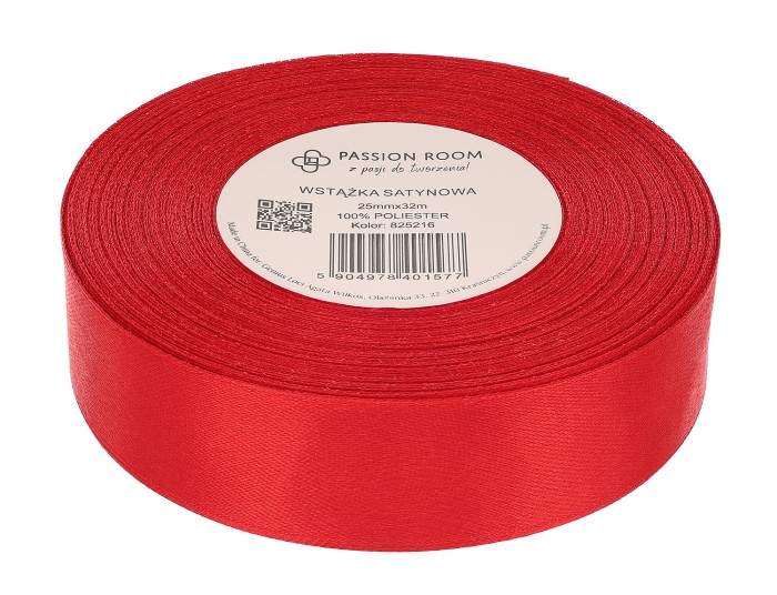 [825216] Wstążka satynowa 25mm 32mb mikołajowa