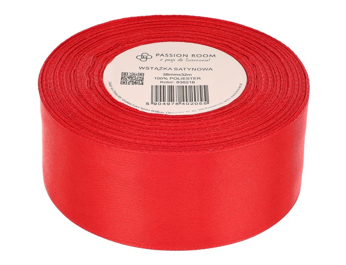 [838216] Wstążka satynowa 38mm 32mb mikołajowa