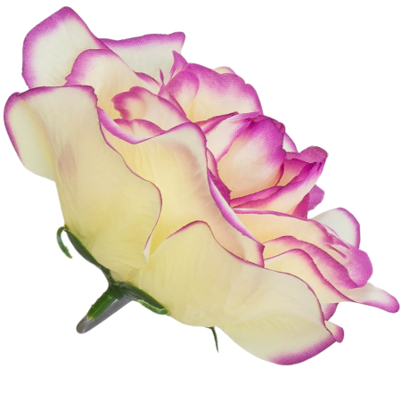 [w129072] Róża główka 12cm kremowa z biskupim