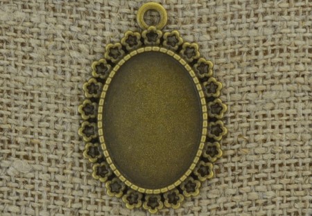 [101227] Baza medalionu brąz na kaboszon 25*18mm