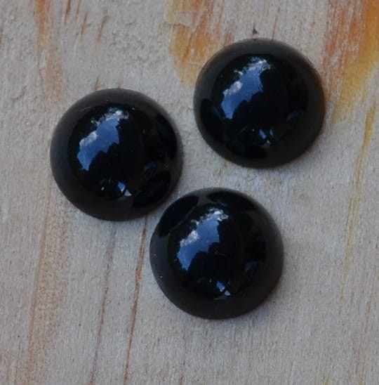 Kaboszon akrylowy perełka do wklejania 10mm 20szt czarny